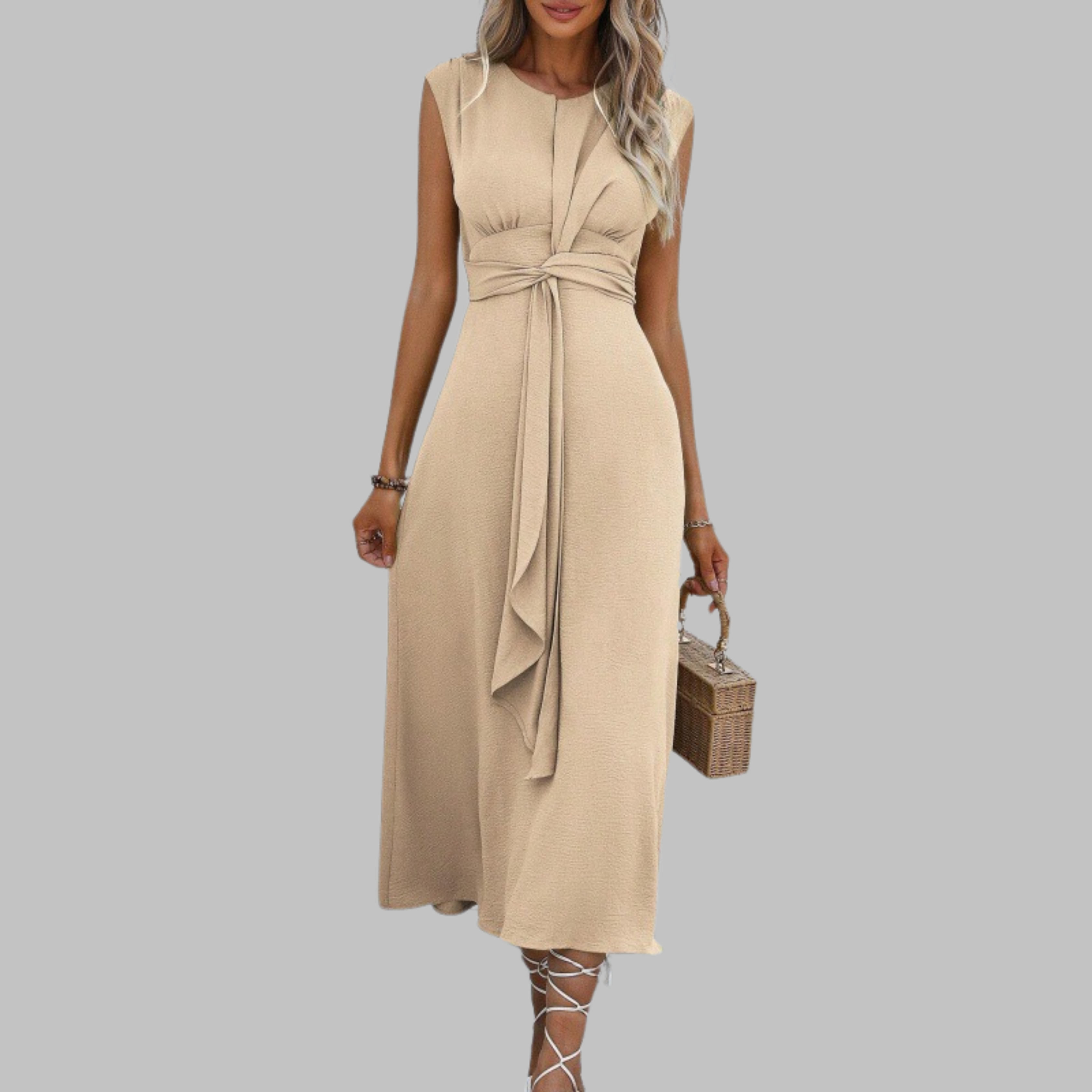 Rosemary - Elegant Sleeveless Round-Neck Maxi Dress