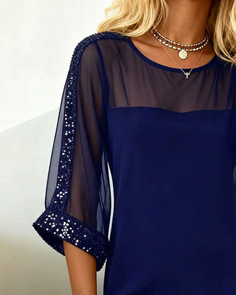 Cassidy - Sparkling Sequin Mesh Dress