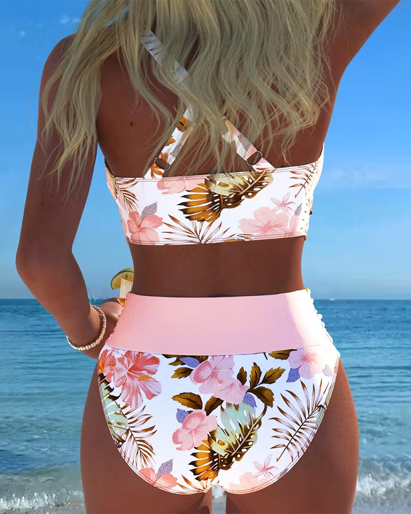 Levy - Floral Contrast Bikini Set