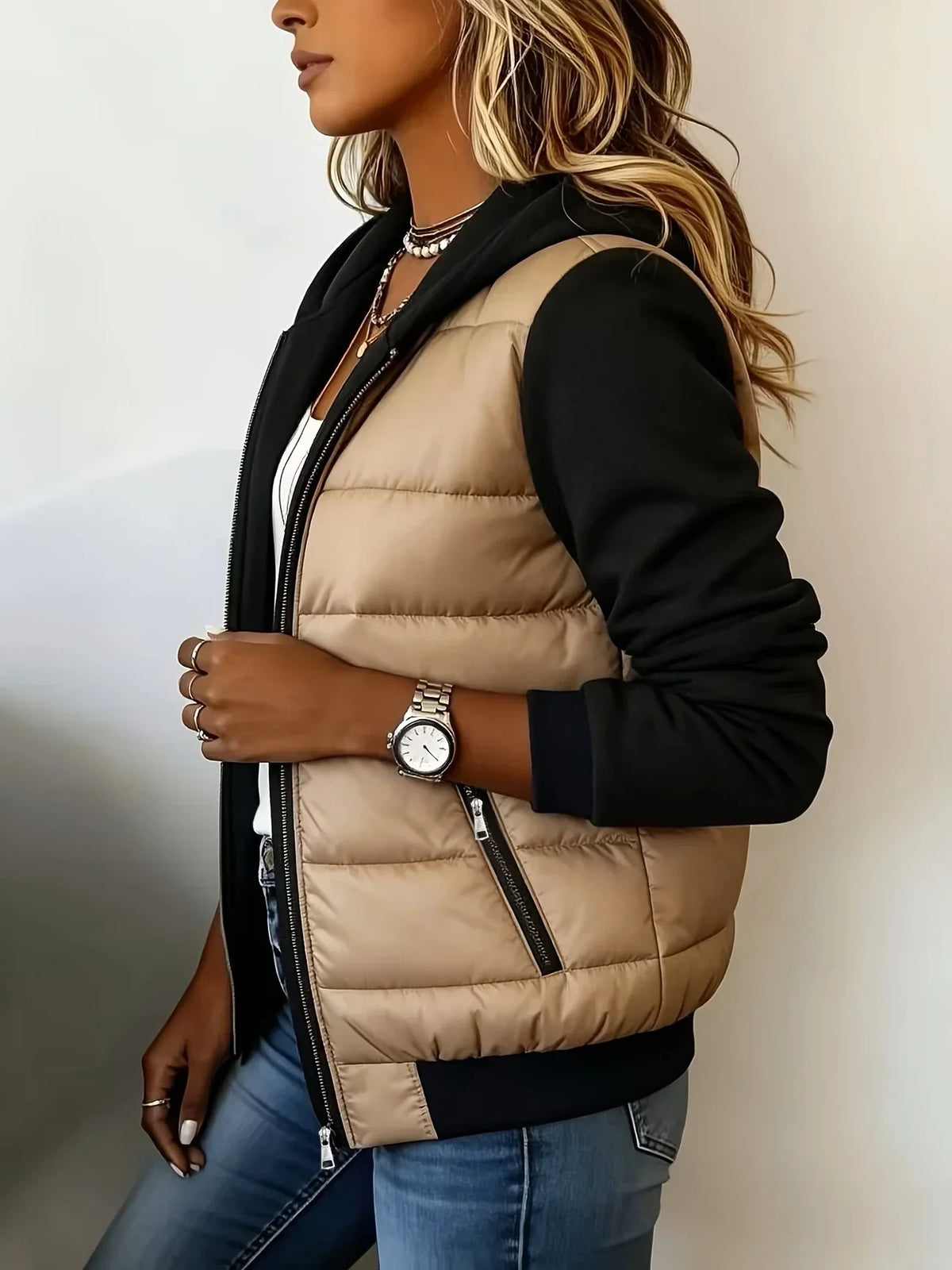 Parker – Padded Color-Block Jacket with Hood