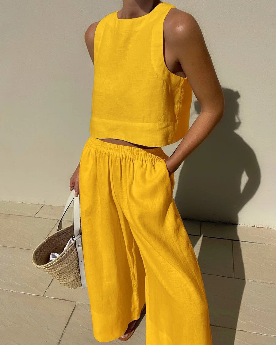 Artemis – Lightweight Summer Set with Flowing Pants and Structured Top