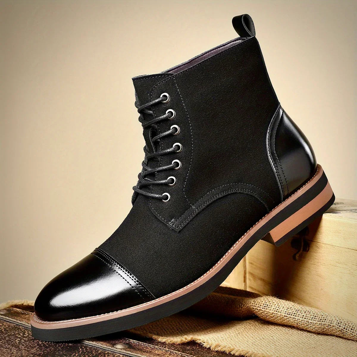 Bryce – Two-Tone Oxford Leather Boots