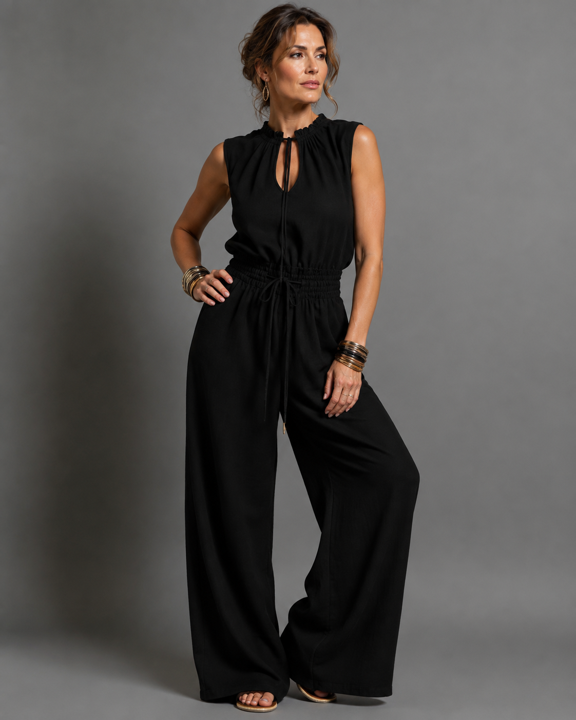 Gillian - Wide-Leg Sleeveless Jumpsuit