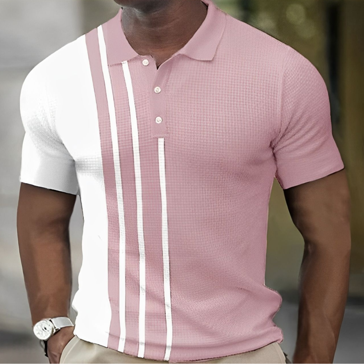Peter – Slim Fit Polo Shirt with Vertical Stripes