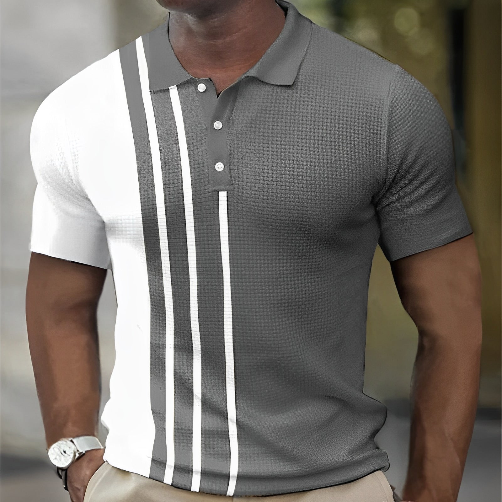 Peter – Slim Fit Polo Shirt with Vertical Stripes
