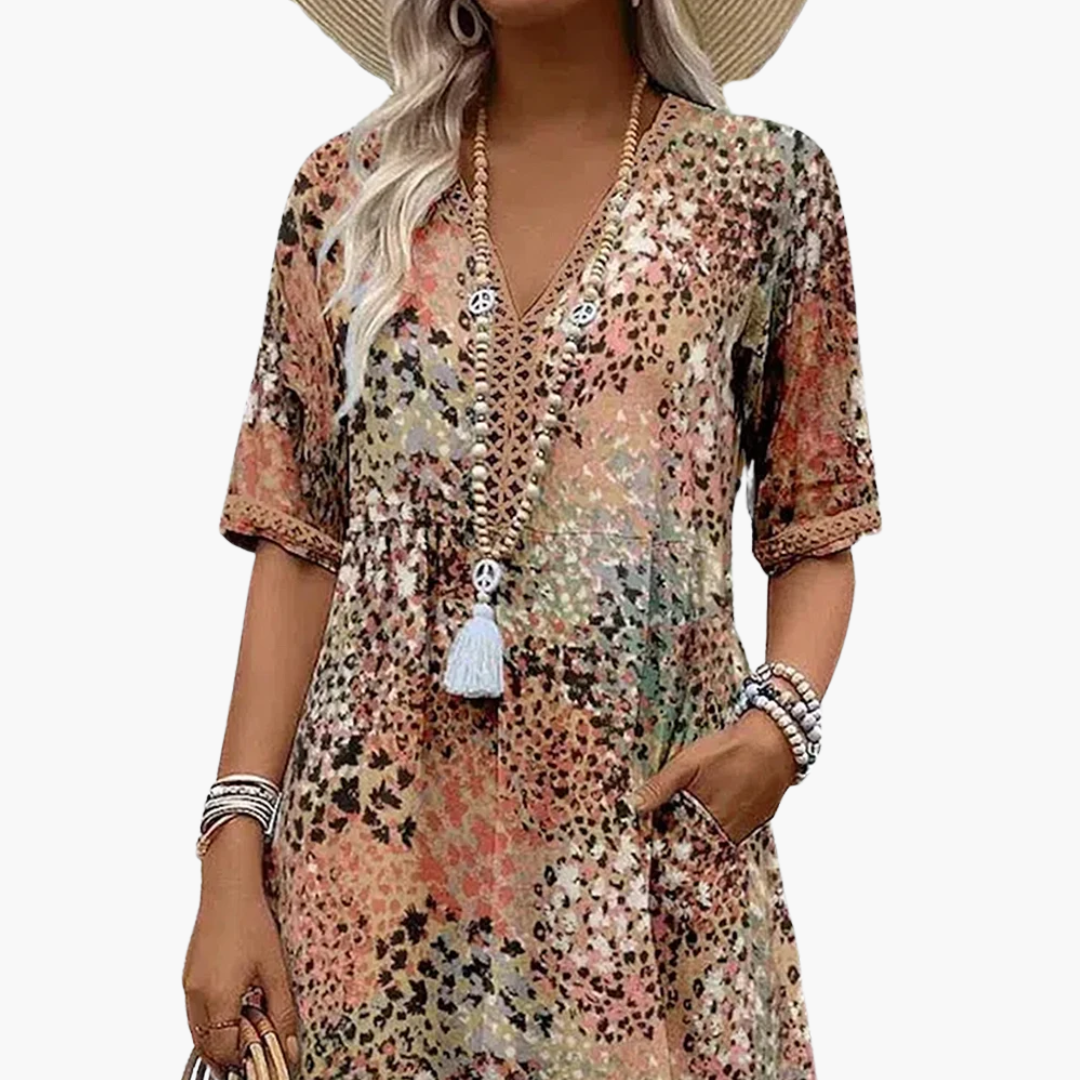 Lily | Vibrant Midi Dress with Pockets