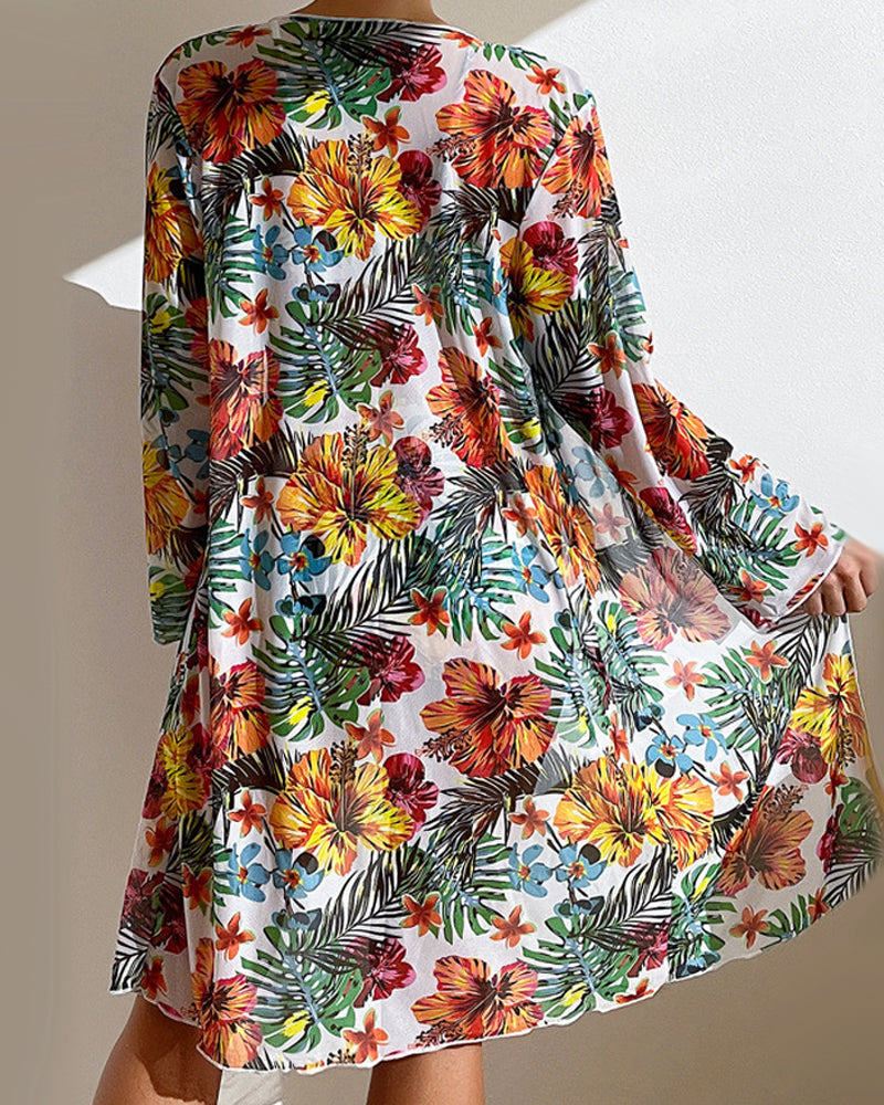 Paula - Floral Skirt Bikini Set
