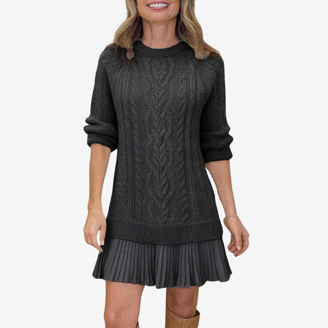 Gizelle - Cozy Knit Sweater Dress