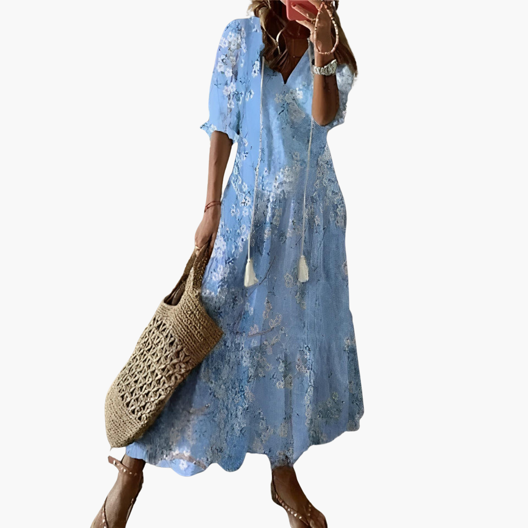 Emma | Boho Vintage V-Neck Summer Dress