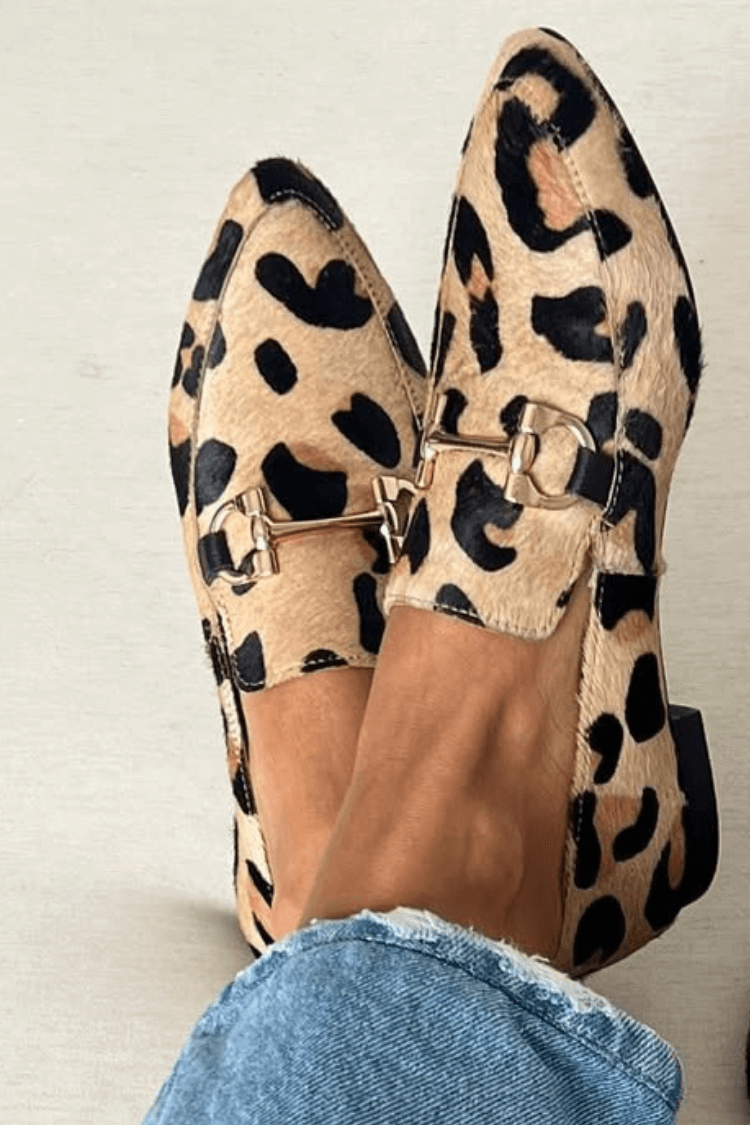 Athena – Stylish Pointed Loafers with Print