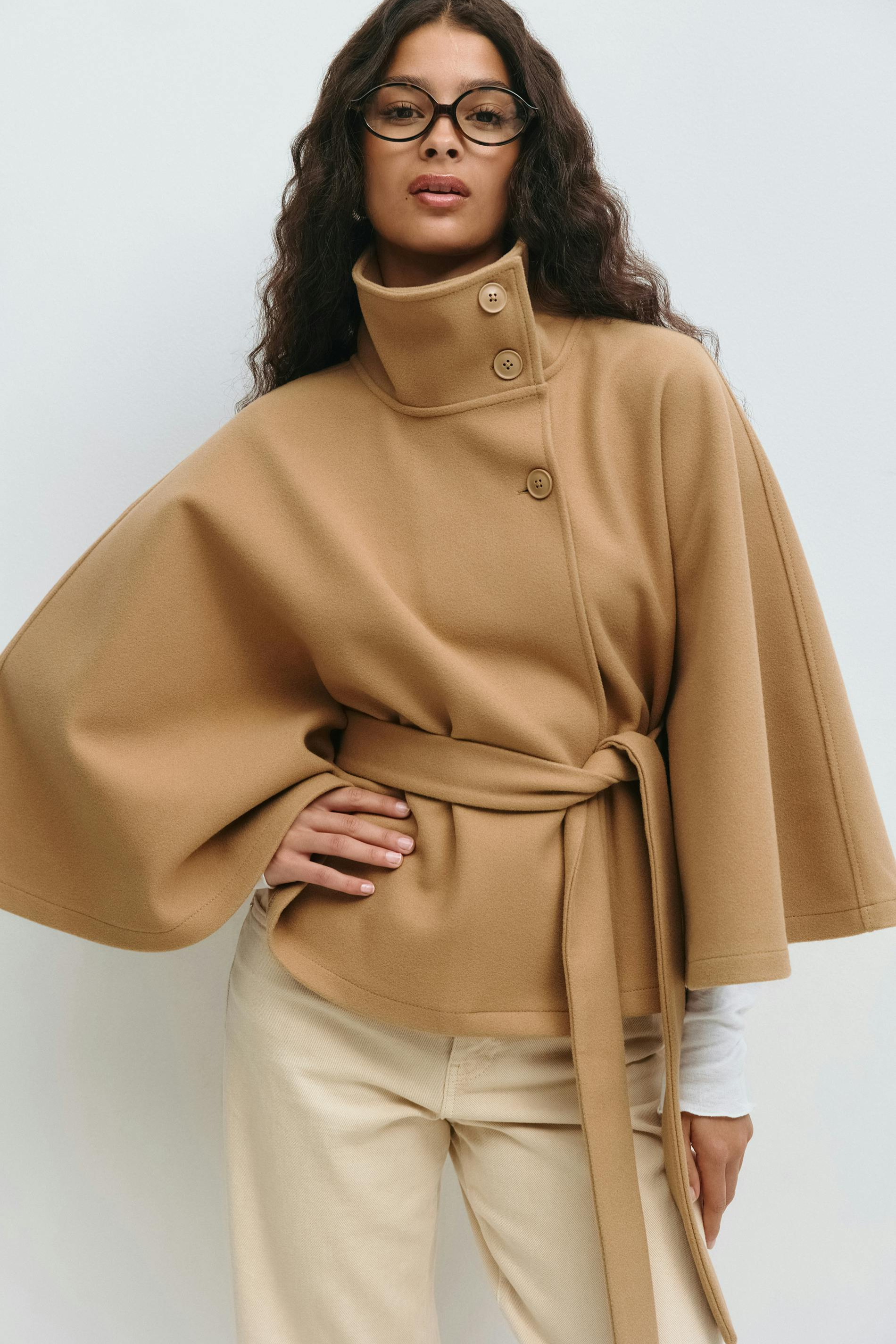 Alexandria - Belted Cape Jacket