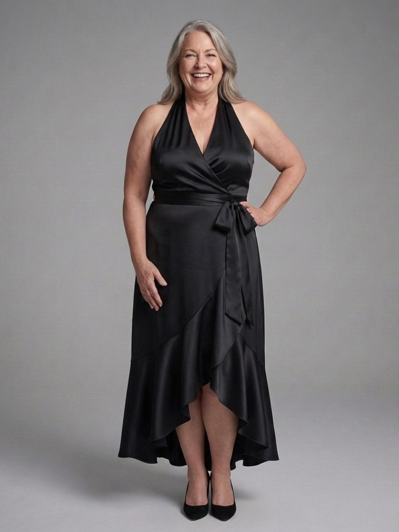 Zoey - High-Low Halter Neck Dress