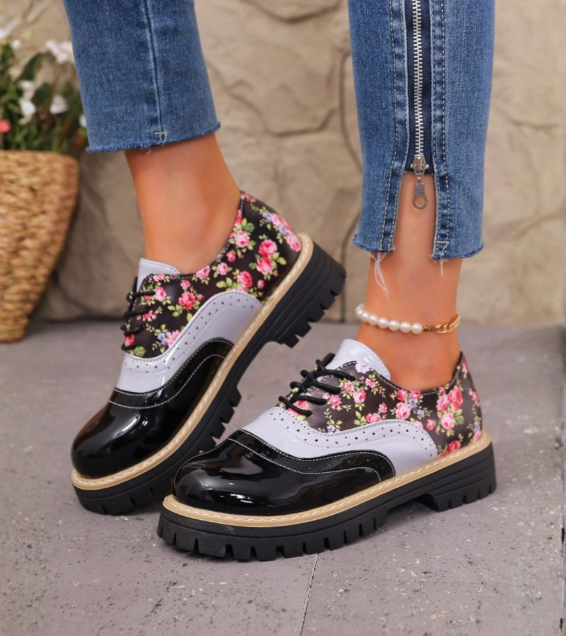 Juniper – Floral Orthopedic Oxford Shoes
