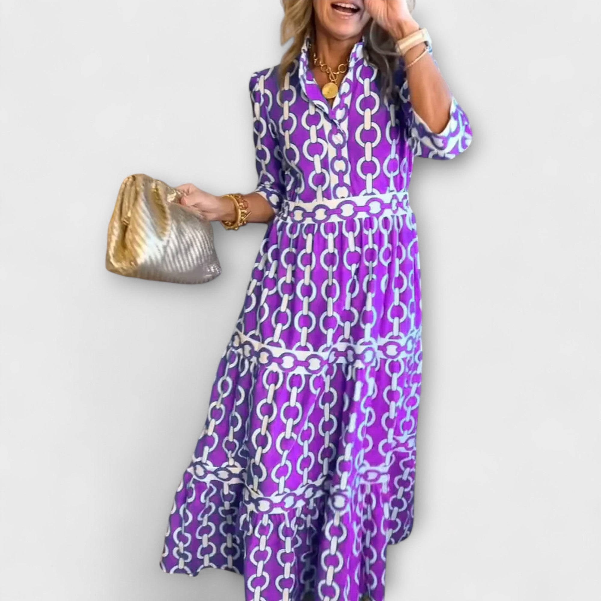 Elvira – Midi Dress with Chain Pattern