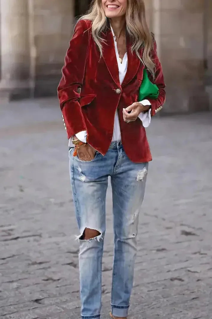 Lia – Velvet Tailored Blazer