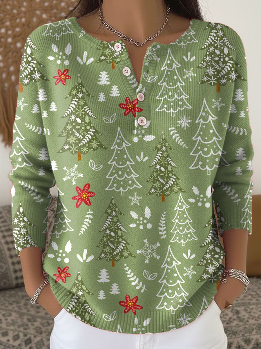 Clairre – Festive Christmas Sweater with Buttons