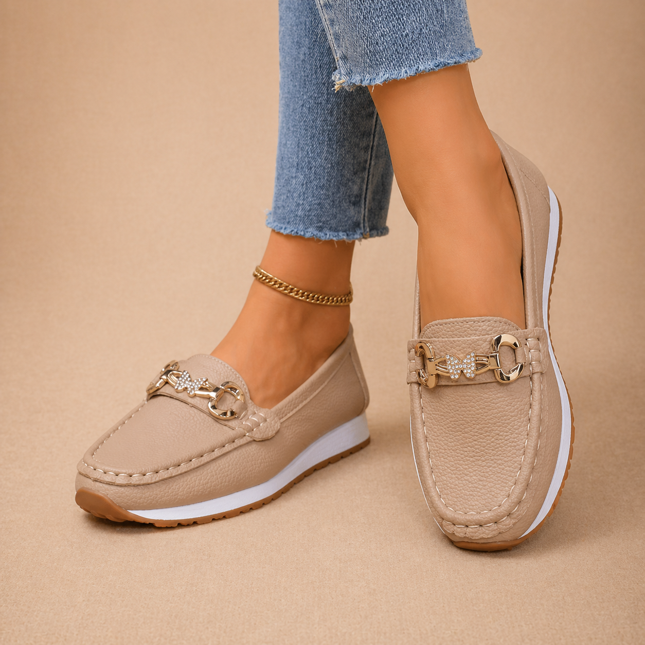 Hannah - Casual Butterfly Buckle Loafers