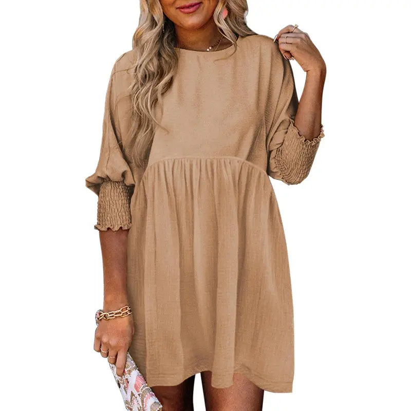 Luna – Casual Loose Fit Short Sleeve Mini Dress