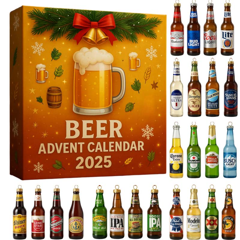 24-Day Beer & Whisky Advent Keychain Box