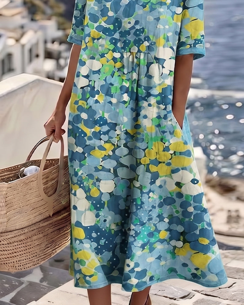 Freya - Printed Flowy Midi Dress