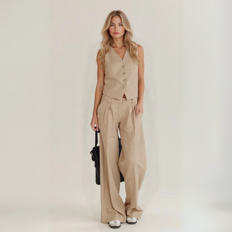 Chynna – Handcrafted Linen Casual Set
