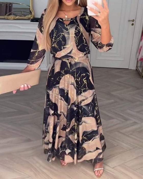 Vierra – Flowing Printed Chiffon Maxi Dress