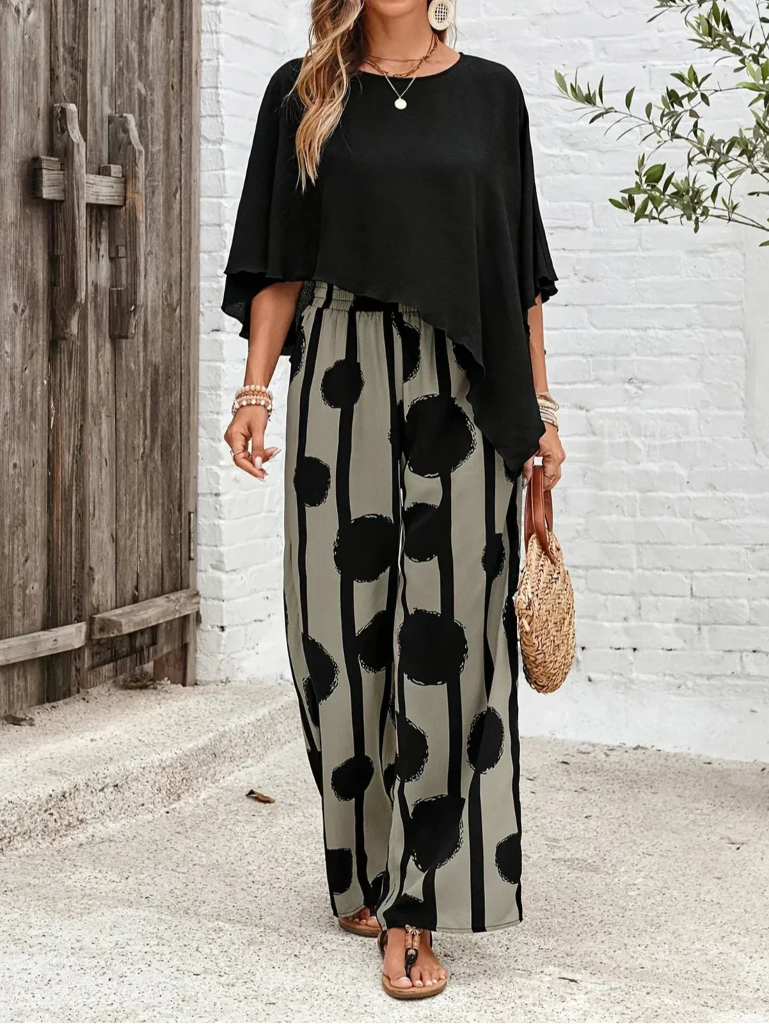 Demi - Comfortable Elastic Waist Two-Piece Set