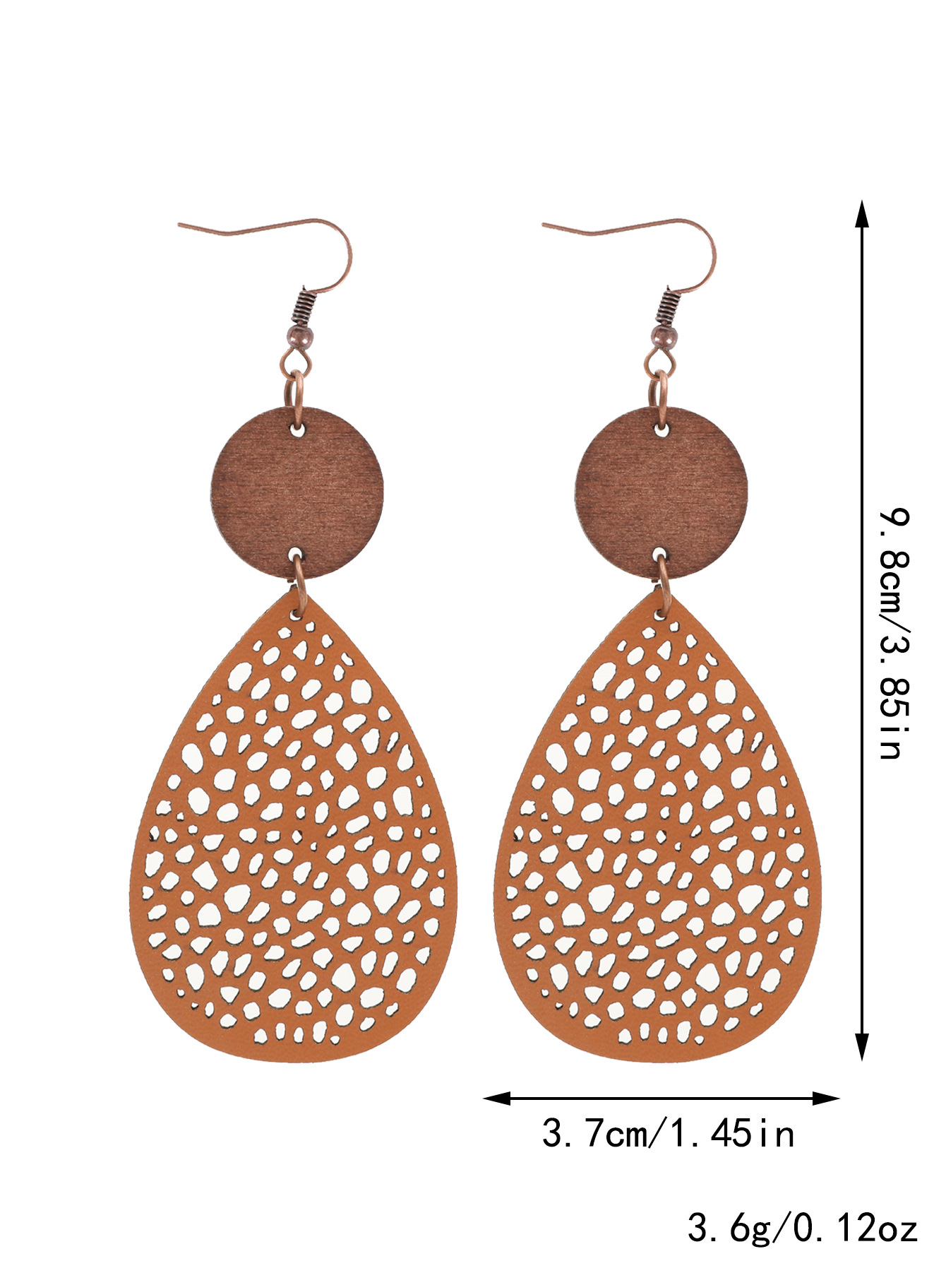 Eliana - Vintage Style Hollow-Out PU Leather Drop Earrings