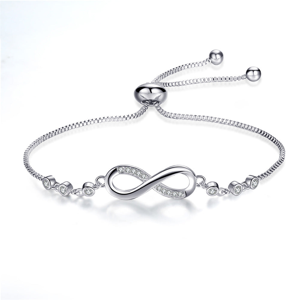 Anasthasia – Adjustable Silver Bracelet with Infinity Symbol