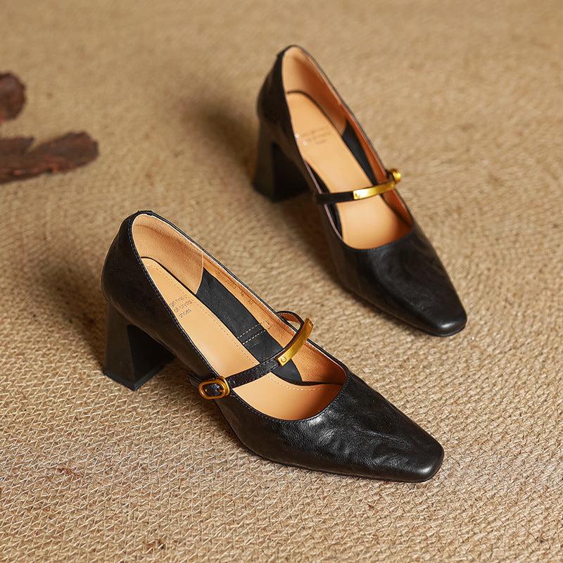 Marlan - Leather Strap Pumps