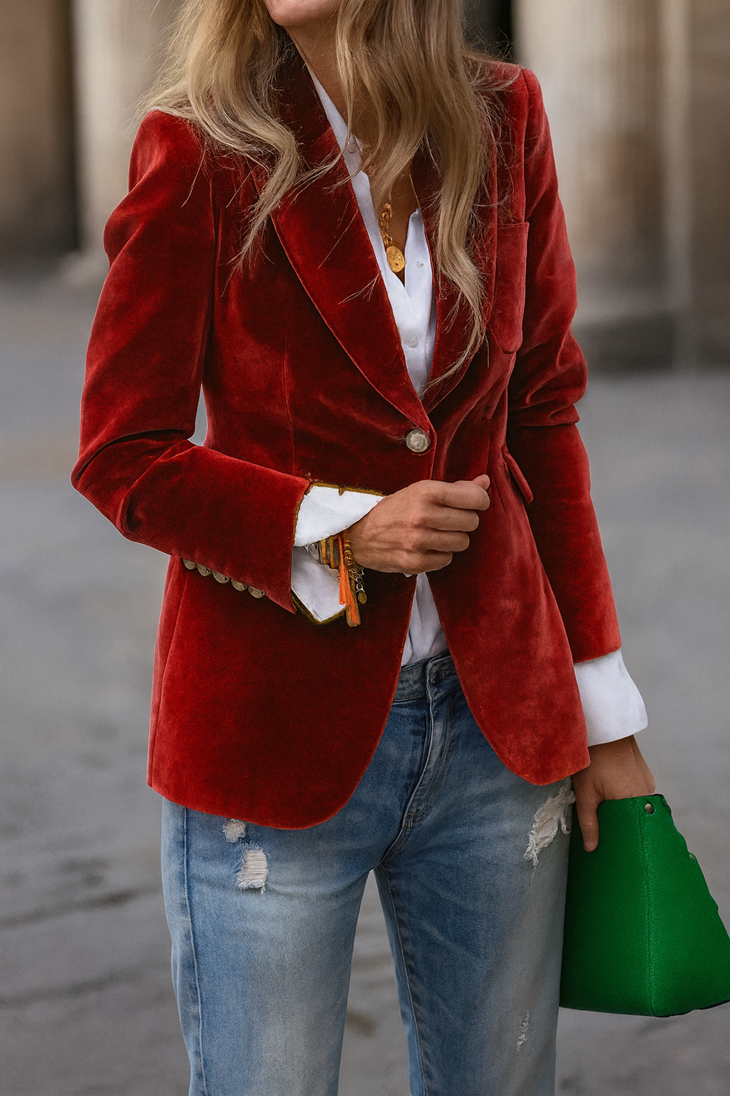 Lia – Velvet Tailored Blazer