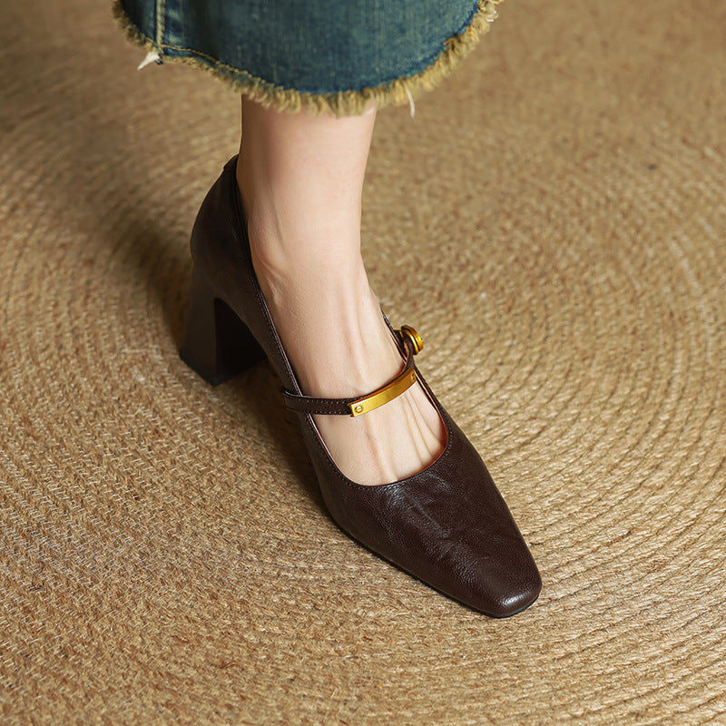 Marlan - Leather Strap Pumps