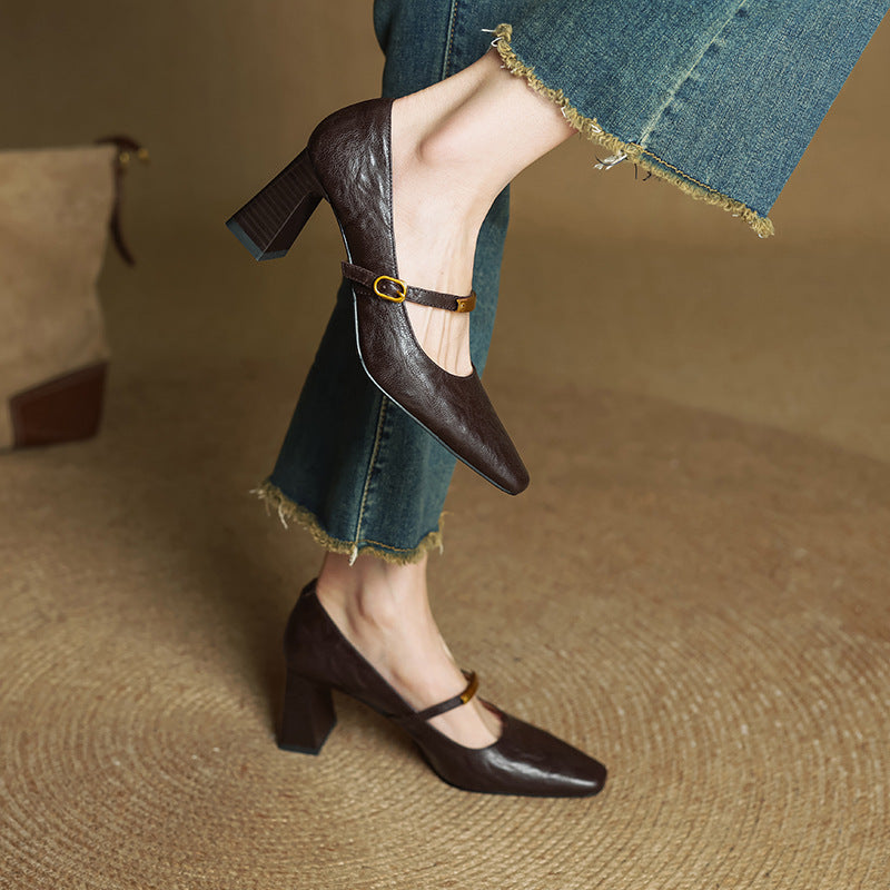Marlan - Leather Strap Pumps