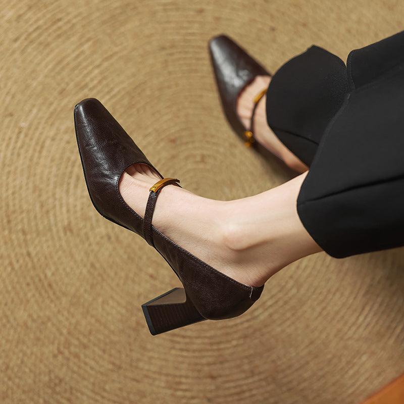 Marlan - Leather Strap Pumps