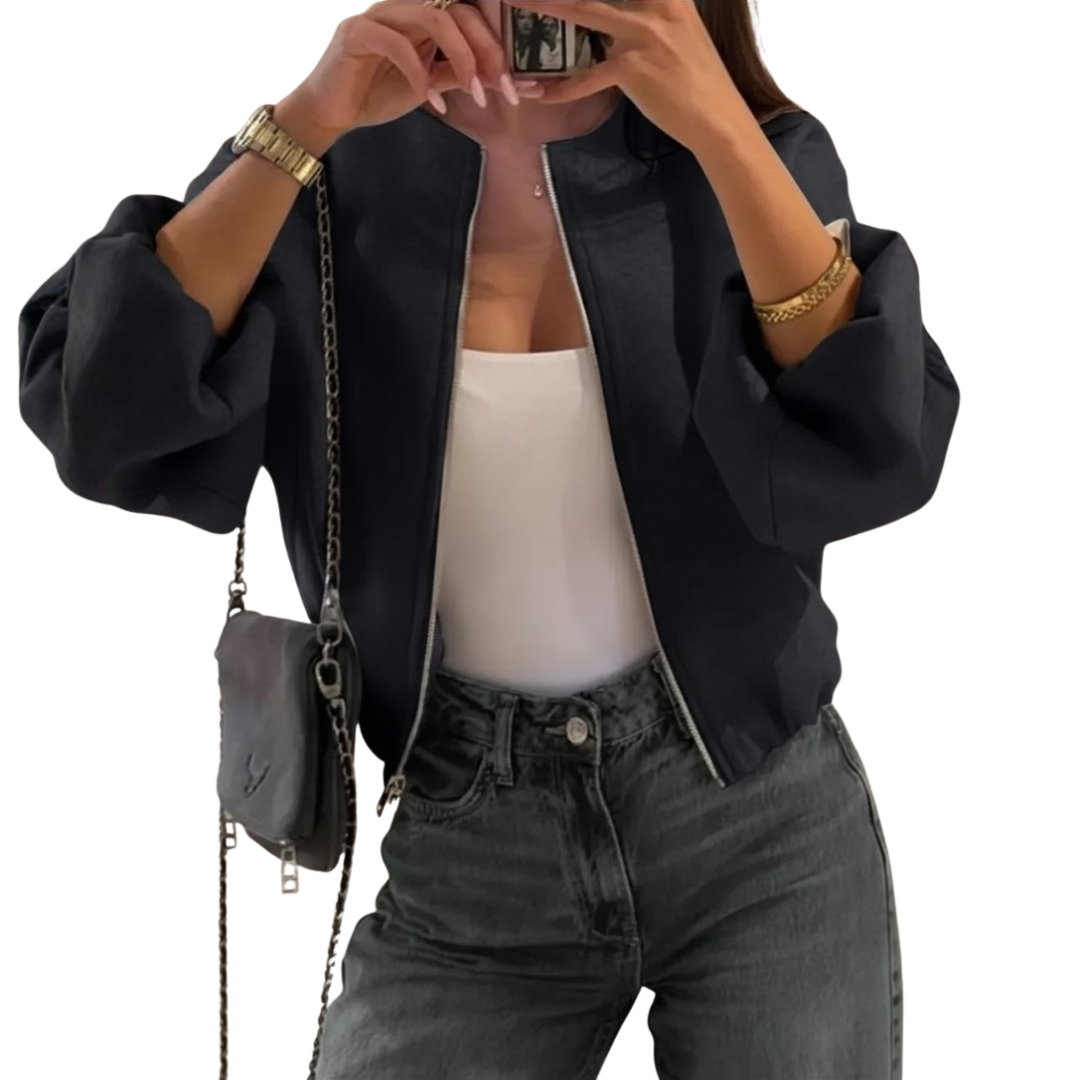 Tania – Sporty Zip-Up Pilot Jacket Coat