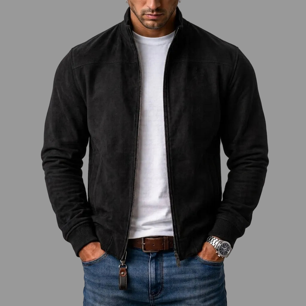 Hayes – Soft Suede Bomber Jacket