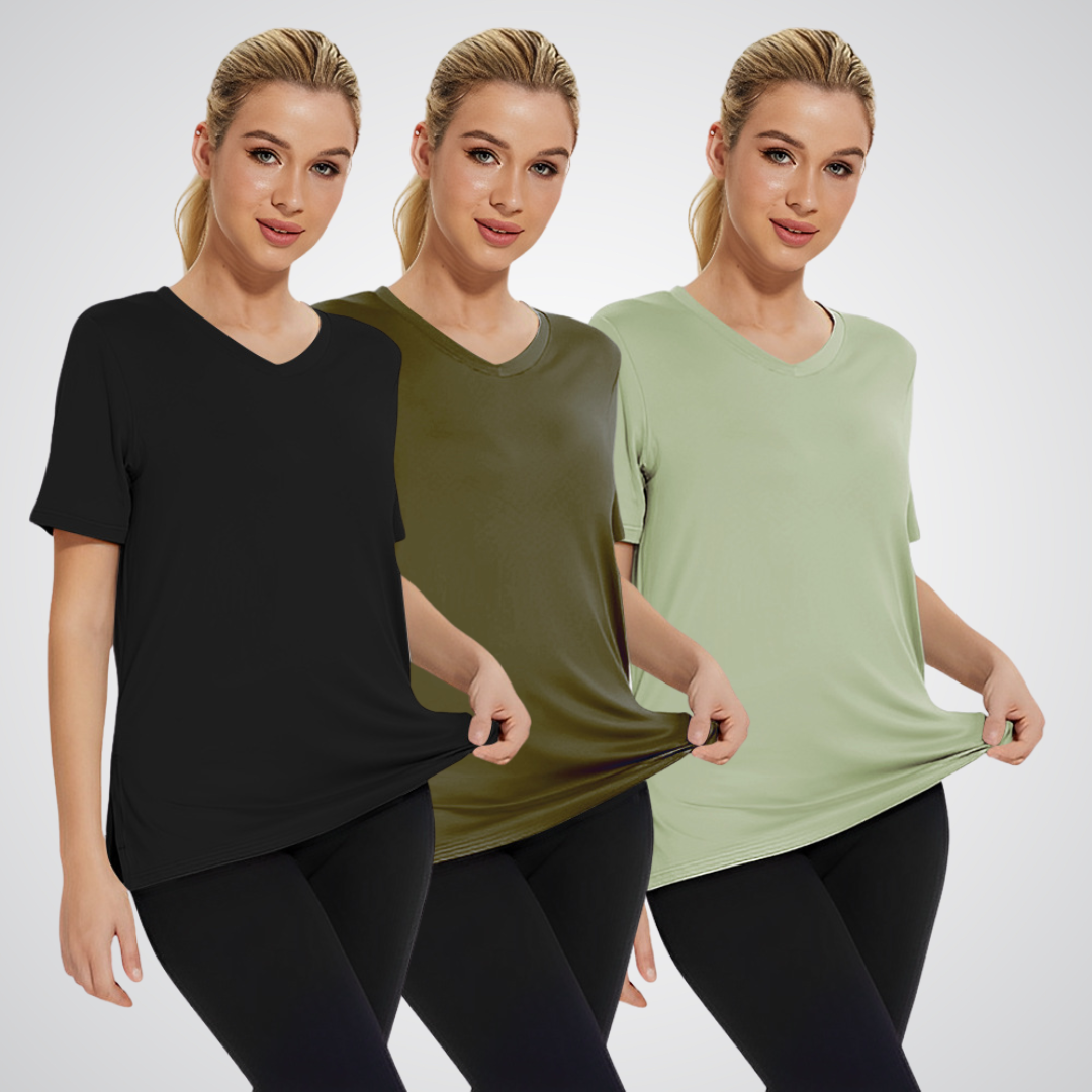 Celene – 3-Pack Casual Loose Fit V-Neck Tees