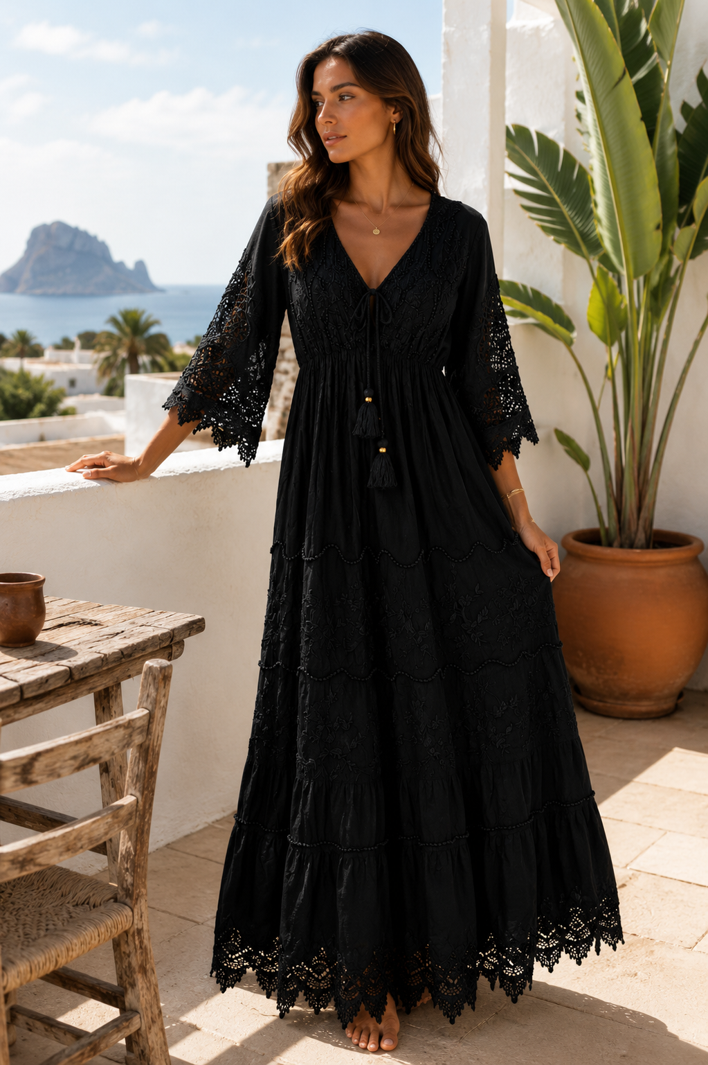 Katy – Black Lace Evening Dress