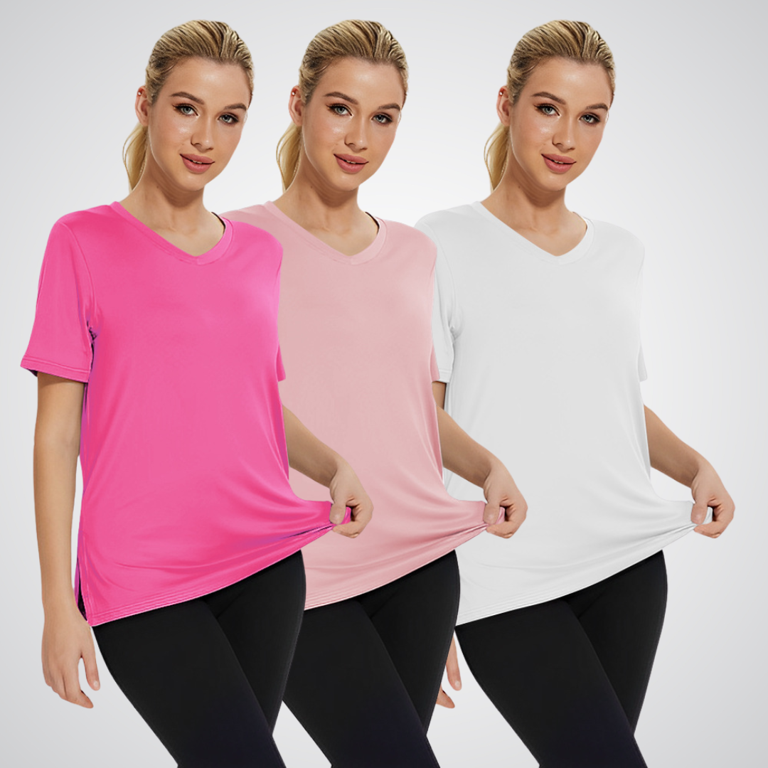 Celene – 3-Pack Casual Loose Fit V-Neck Tees