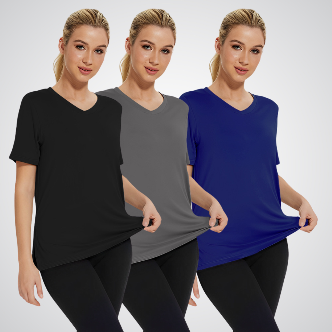 Celene – 3-Pack Casual Loose Fit V-Neck Tees