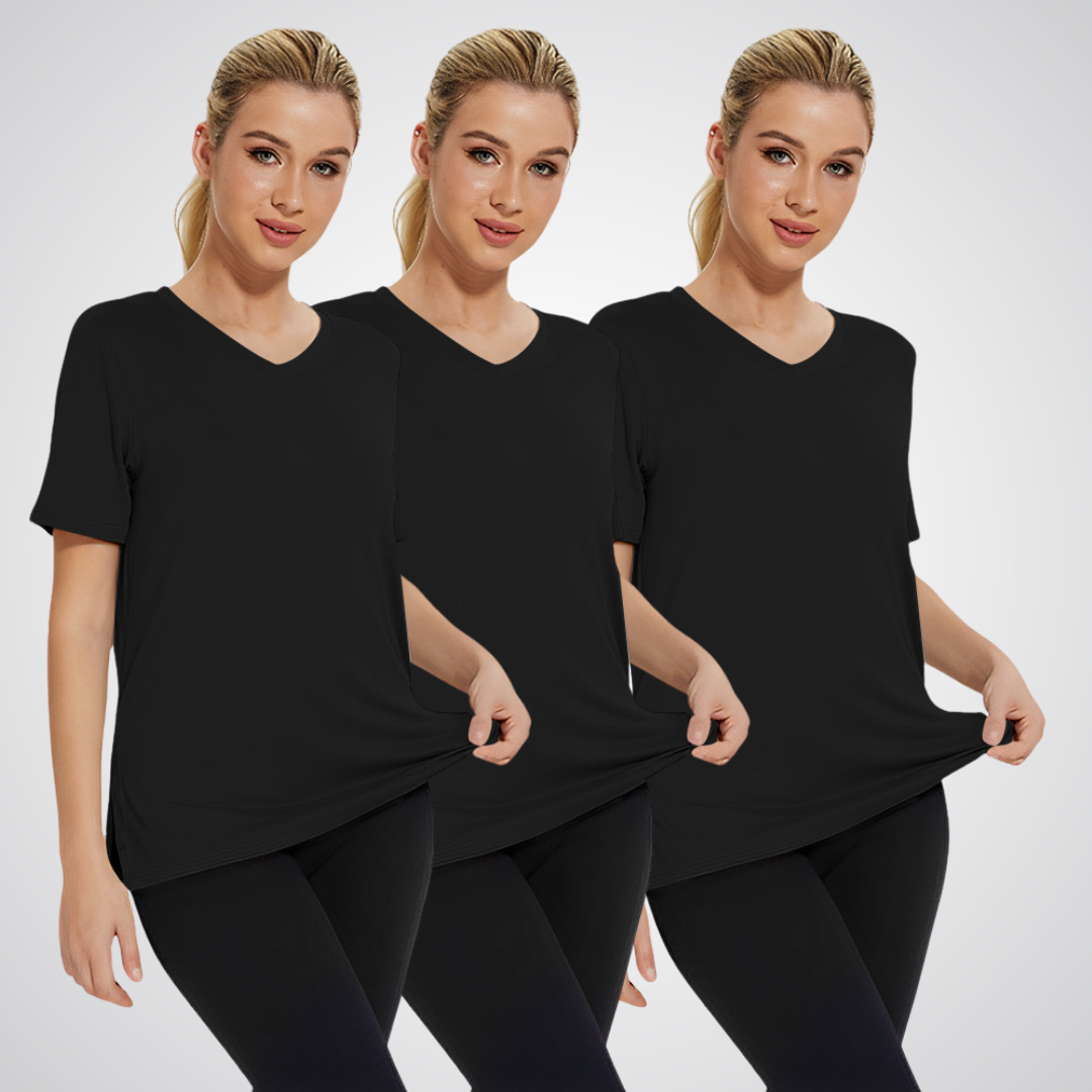 Celene – 3-Pack Casual Loose Fit V-Neck Tees