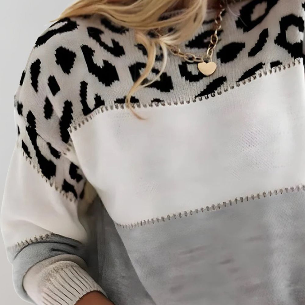 Shaira – Soft Leopard Pattern Knit Sweater
