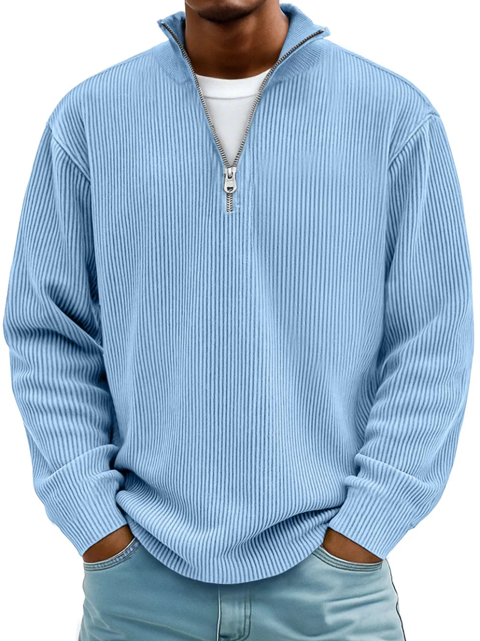 Grayson - Ribbed Zip-Collar Sweater