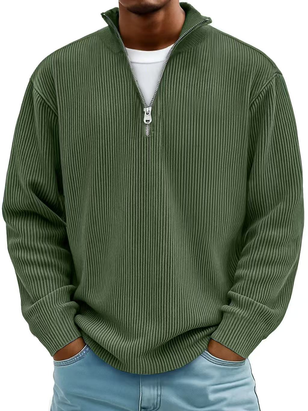 Grayson - Ribbed Zip-Collar Sweater
