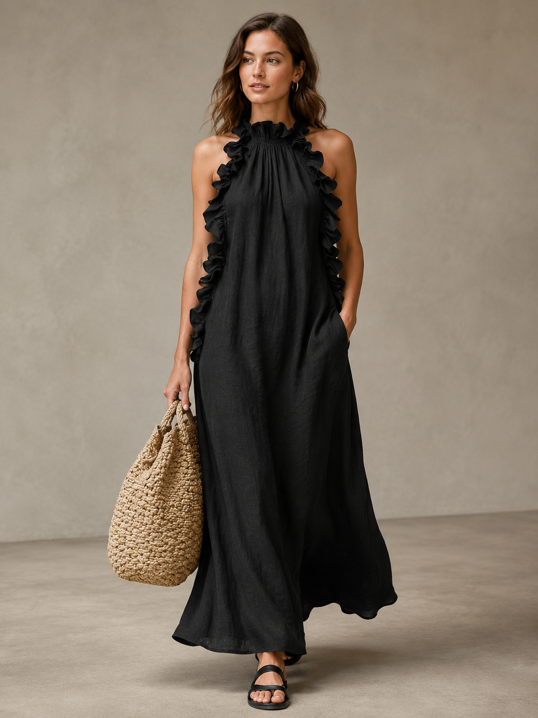 Blakely – Ruffled Sleeveless Maxi Dress