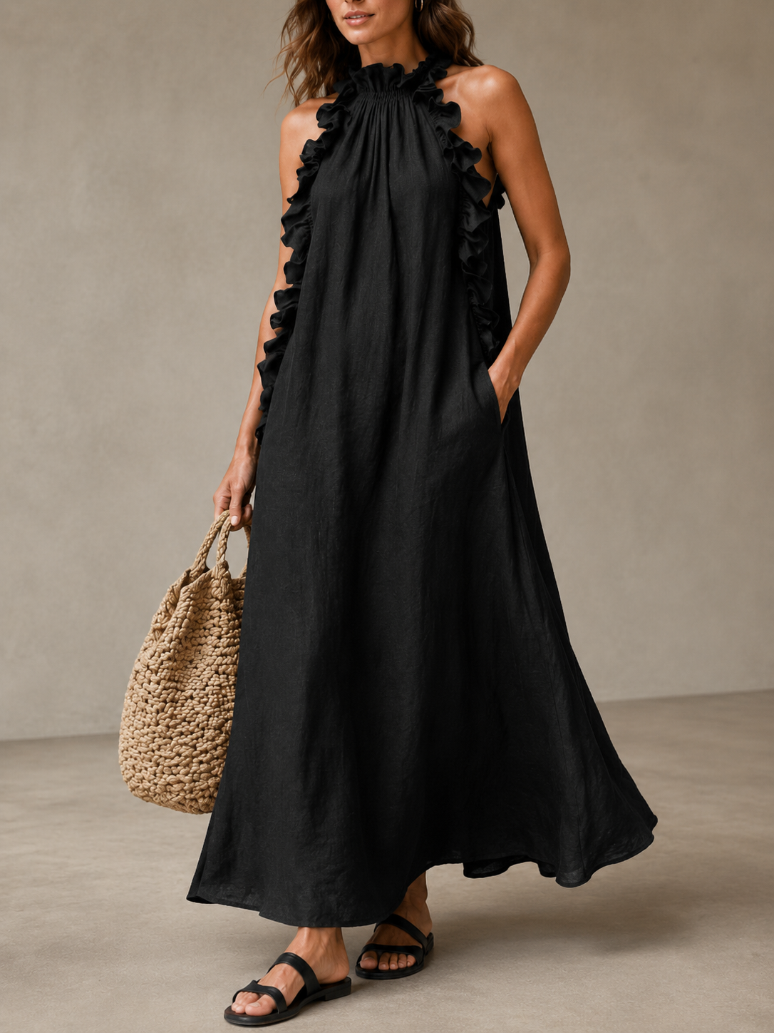 Blakely – Ruffled Sleeveless Maxi Dress