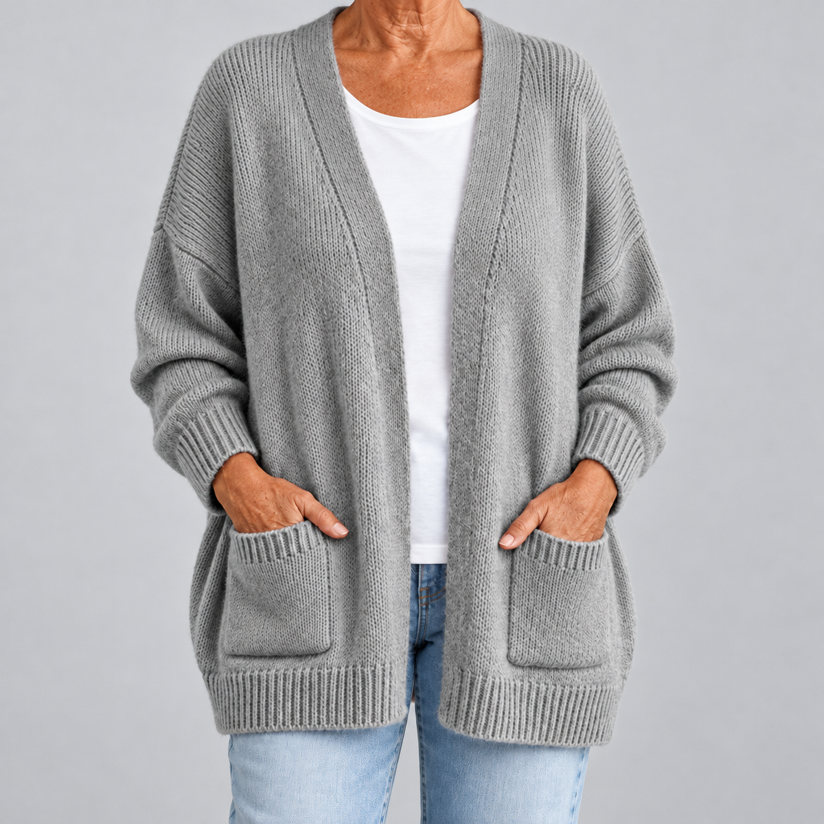 Mary – Open-Front Cardigan with Pockets