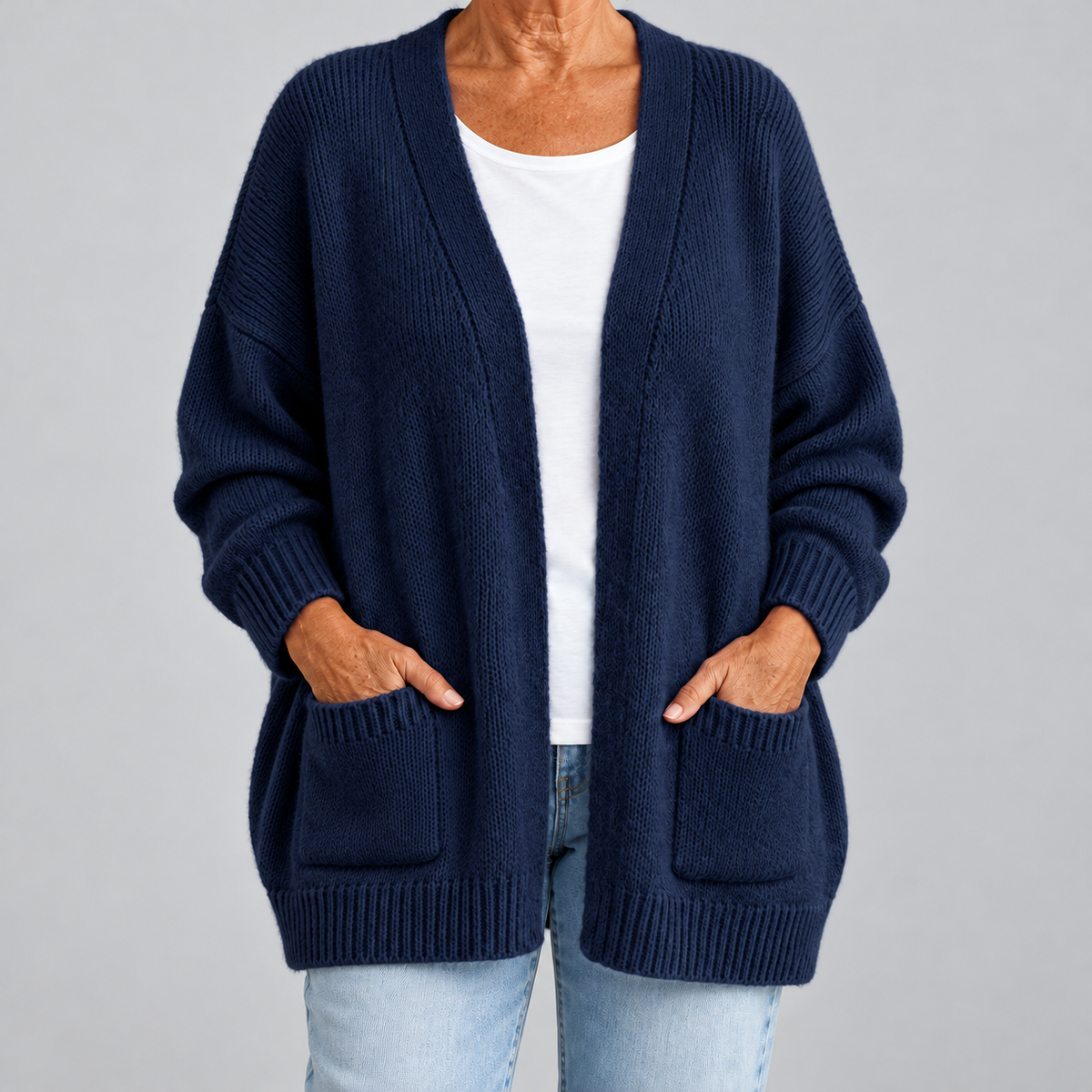 Mary – Open-Front Cardigan with Pockets