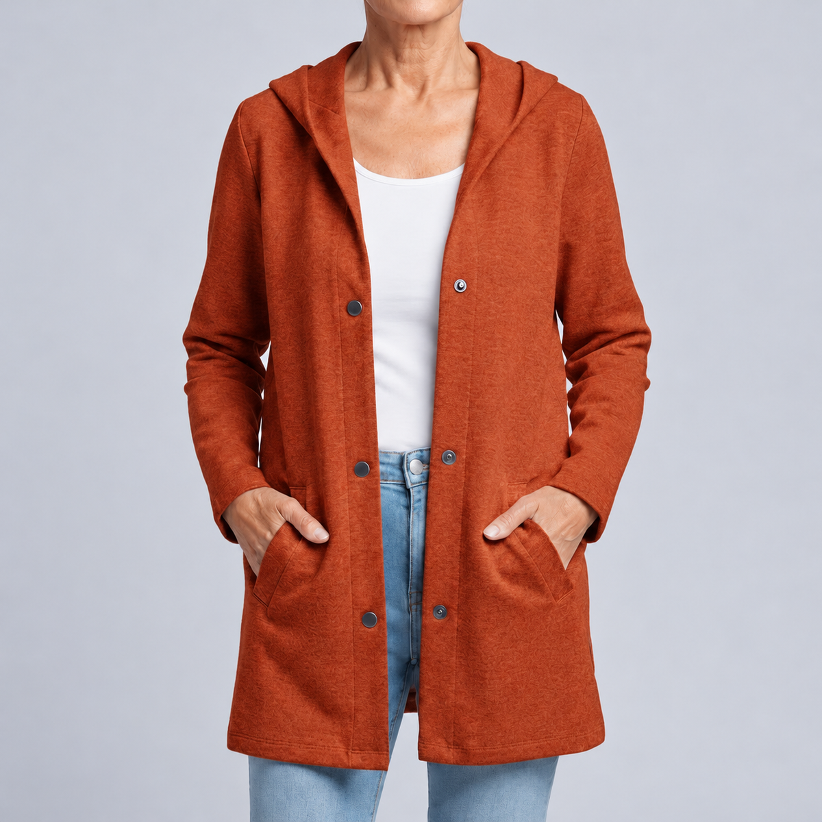 Savannah – Hooded Knit Cardigan with Buttons
