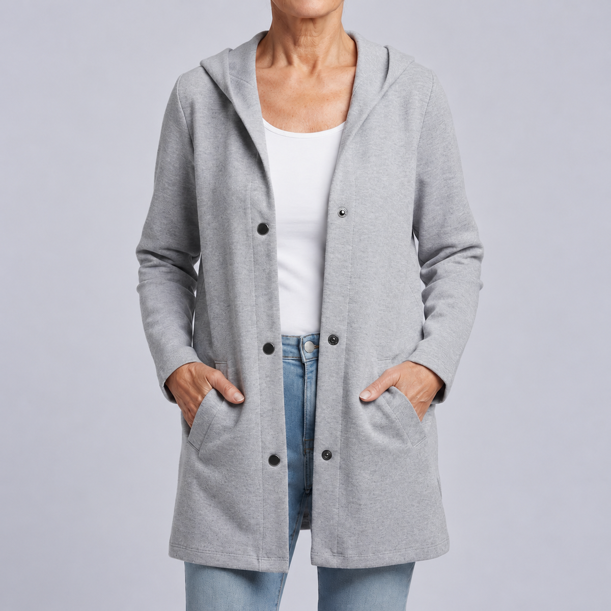 Savannah – Hooded Knit Cardigan with Buttons